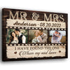 Mr &amp; Mrs Wife Husband Together Wedding Anniversary Personalized Canvas