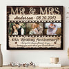 Mr Mrs Wife Husband Love Wedding Anniversary Year Personalized Canvas