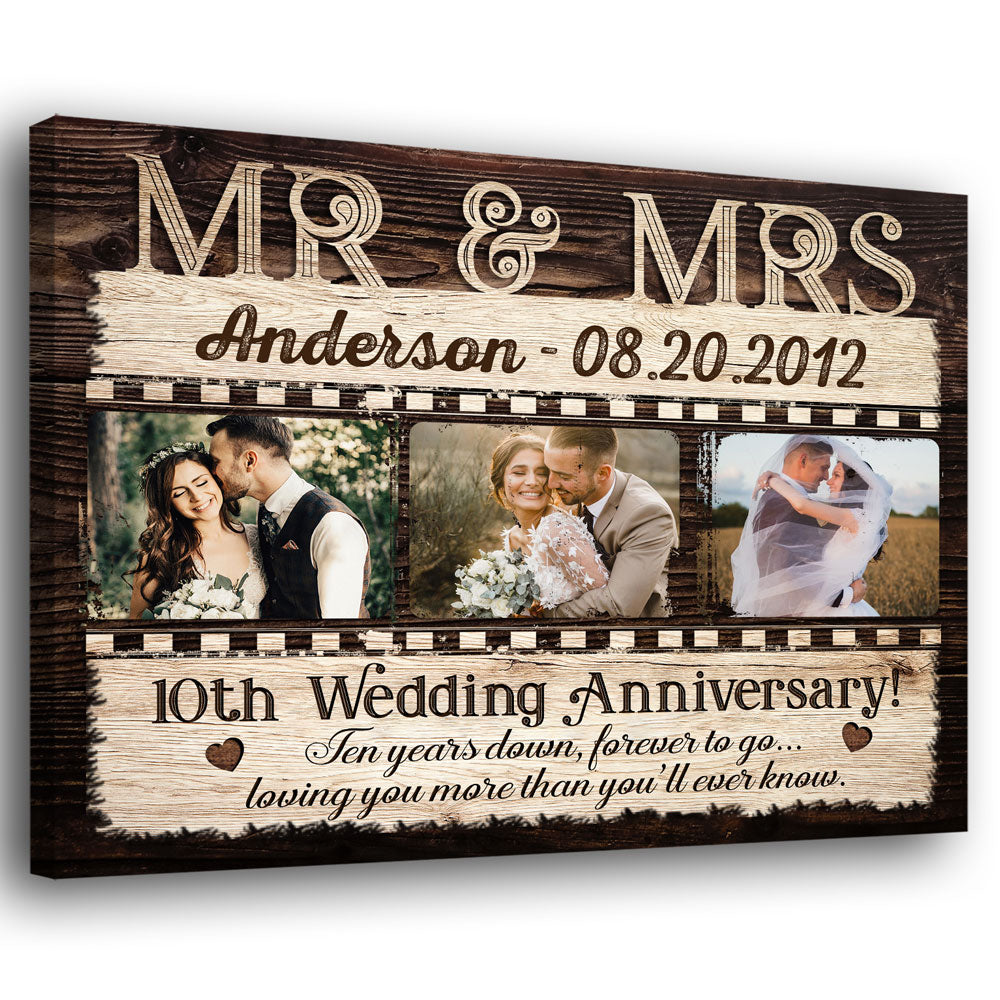 Mr Mrs Wife Husband Love Wedding Anniversary Year Personalized Canvas