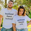 Gifts for her for him  Wife and husband marriage announcement tshirt