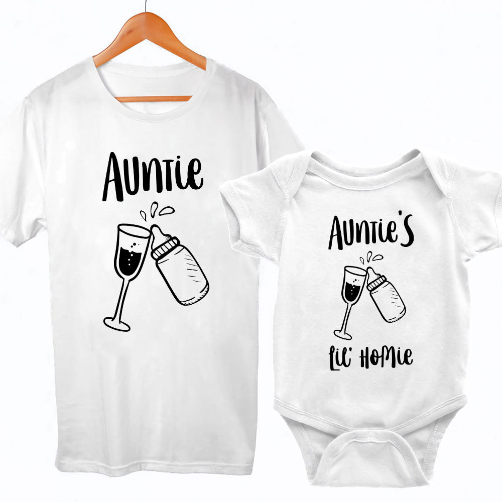 New Aunt And Baby Wine Lovers Funny Matching Personalized Shirt - Vista  Stars - Personalized gifts for the loved ones