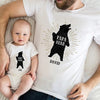 New Dad And Baby Papa Bear Matching Personalized Shirt And Onesie