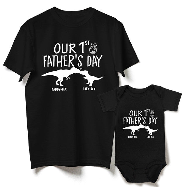 First Fathers Day  Dad And Son Matching Shirts