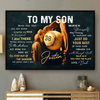 Personalized Gift For Son Baseball Softball Gift To My Son From Dad Framed Matte Canvas