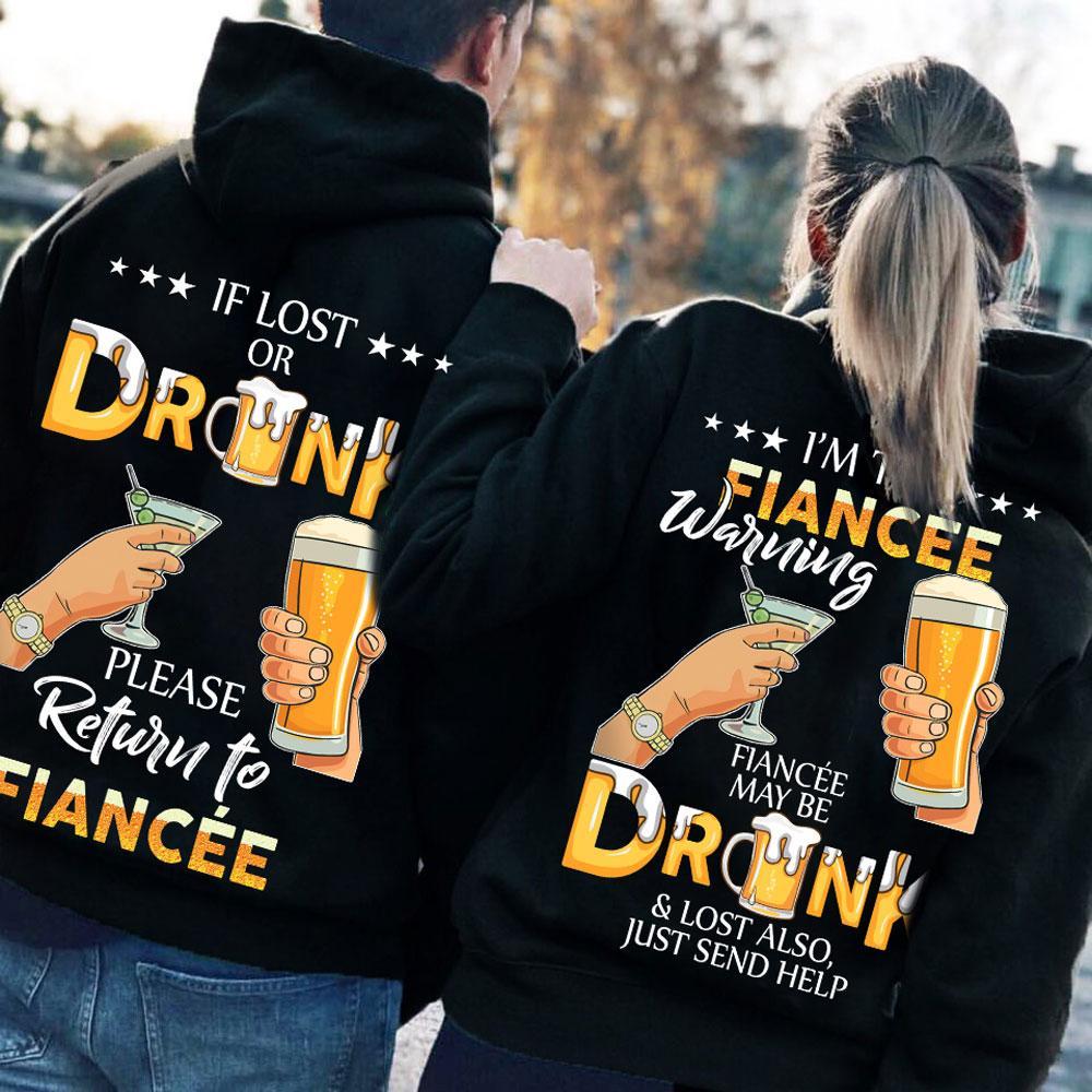 Gift For Her For Him If Lost Or Drunk Beer Wine Funny Matching Couple Hoodie
