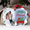 1st Christmas Married Red Truck Ornament Personalized Gift For Couple