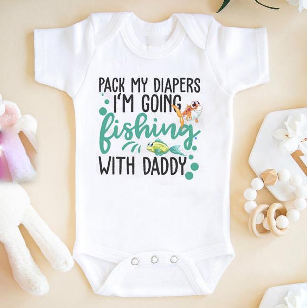 Pack My Diapers I'M Going Fishing With Daddy Onesie