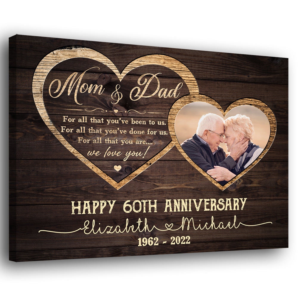 Parents Anniversary Mom And Dad We Love You Personalized Canvas