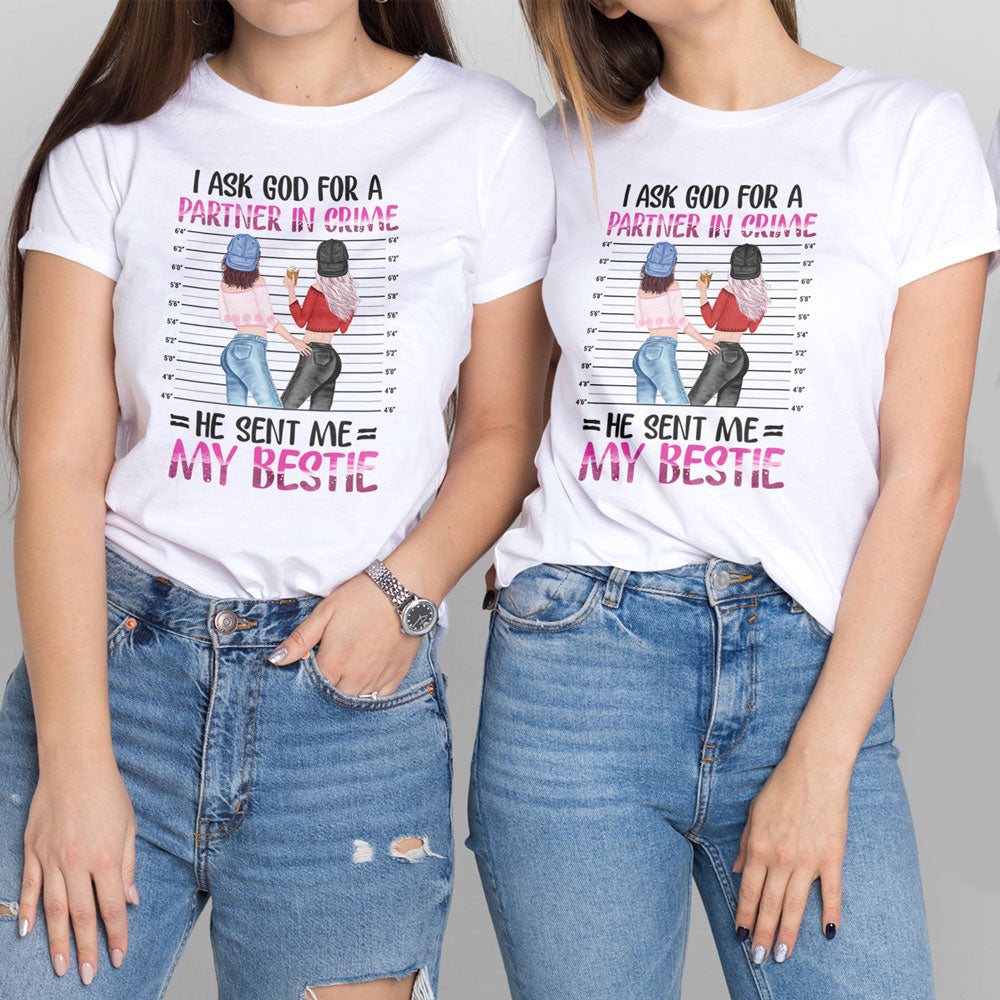 Partner In Crime Best Friend Bestie Cool Personalized Shirt