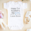 Personalized 1st Father&#39;s Day Baby&#39;s Name Onesie  Baby Gift