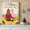 Mom And Daughter Forever My Friend Sunflower Personalized Canvas