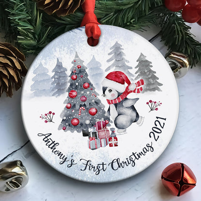 58015-Personalized Baby's First Christmas Ornament, Baby's 1st Christmas Ornament, Baby's First Christmas Gifts H0