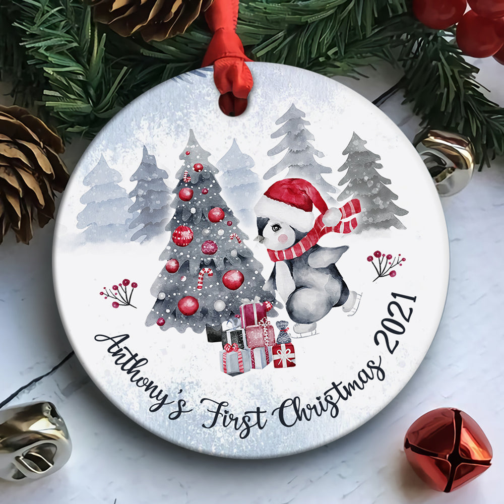 58000-Personalized Baby's First Christmas Ornament, Baby's 1st Christmas Ornament, Baby's First Christmas Gifts H0