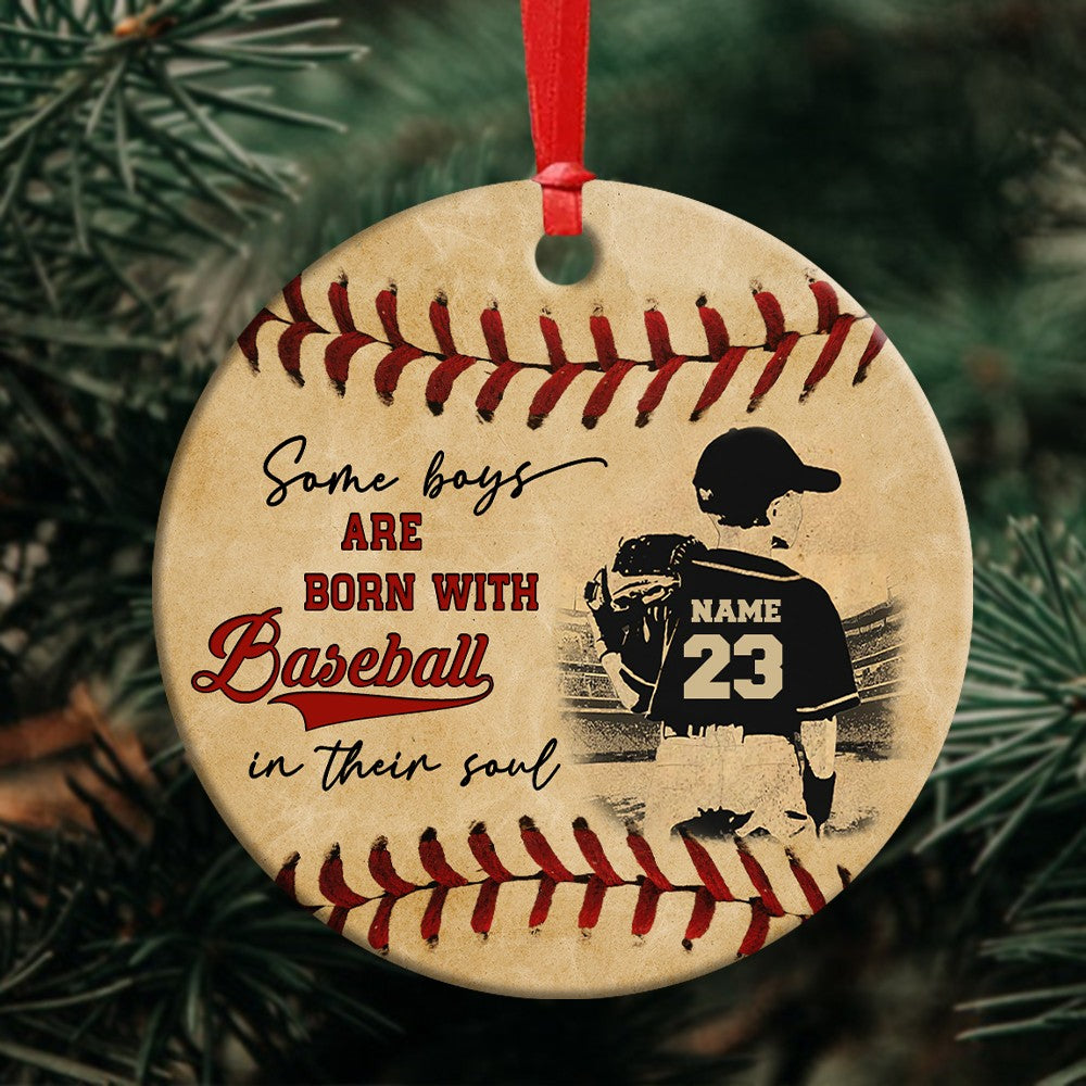 57934-Personalized Baseball Boy Born With Baseball In Soul Ornament Gift For Baseball Son H0