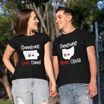 Best Friend Long Distance Friendship Custom State Personalized TShirt