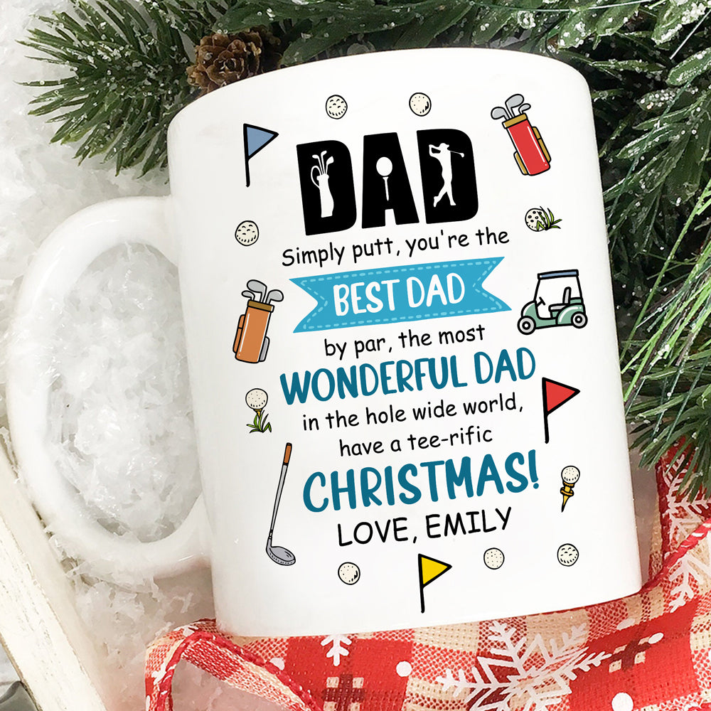 57733-Personalized Christmas Gift For Dad Ornament, Golf Gift For Dad Ornament H0