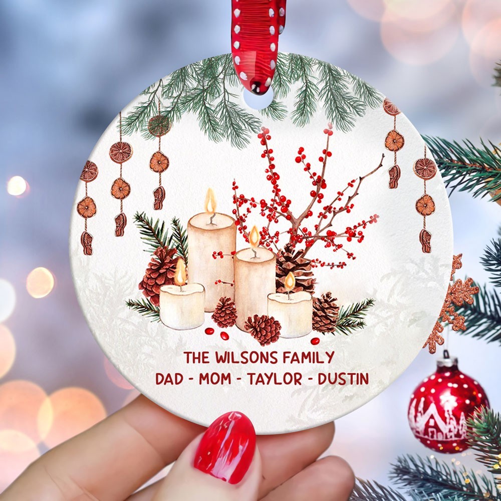 59969-Personalized Family Christmas Ornament, Custom Family Ornament, Family Name Ornament H1