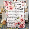 Sister For Happy Times Shared Through The Years Personalized Blanket