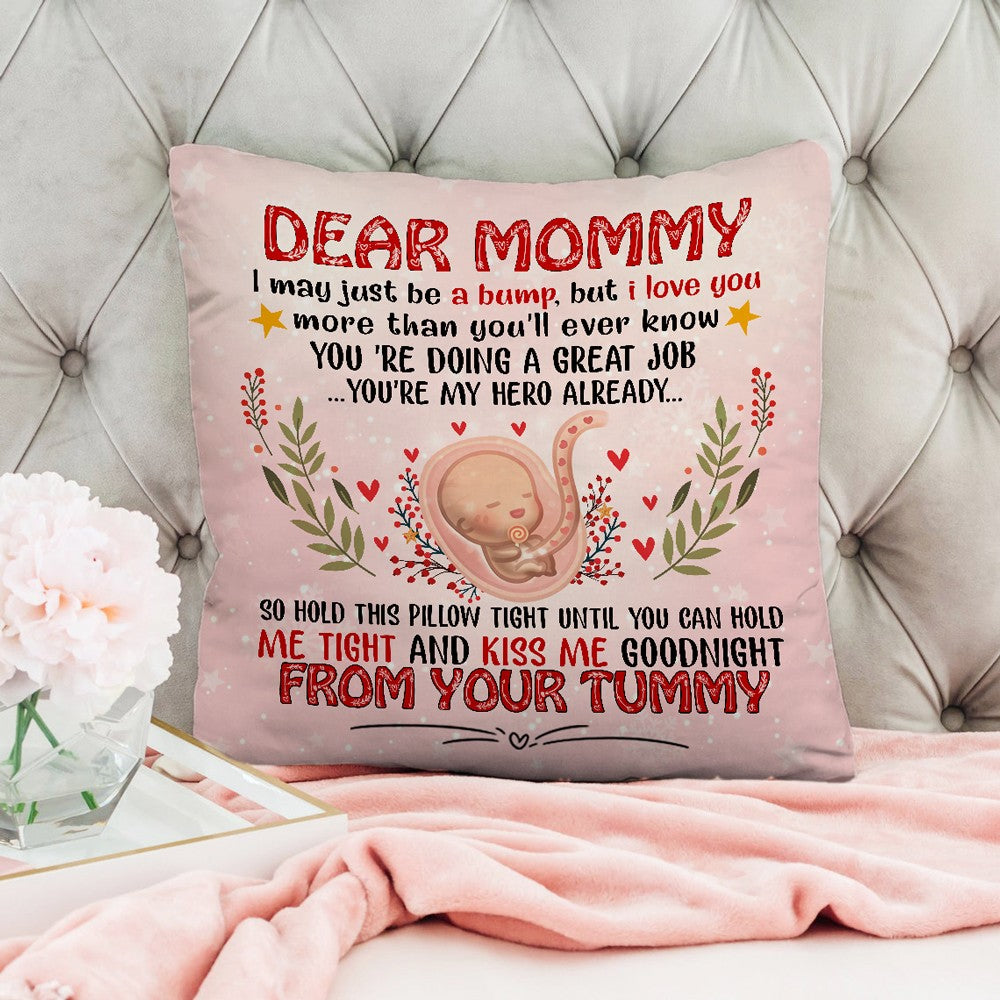 58208-Gift For Mom To Be First Time Mom Christmas Gifts From The Bump Christmas Pillow H0