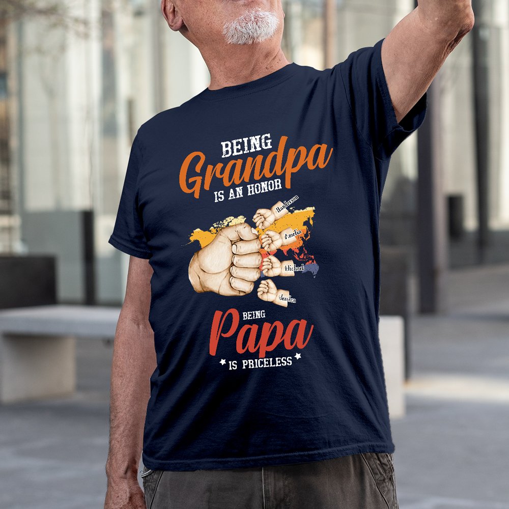 Grandpa shirt with grandkid's names, Custom Grandpa shirt, Gift for Grandpa, Personalized Grandpa shirt, shirt for New Grandpa