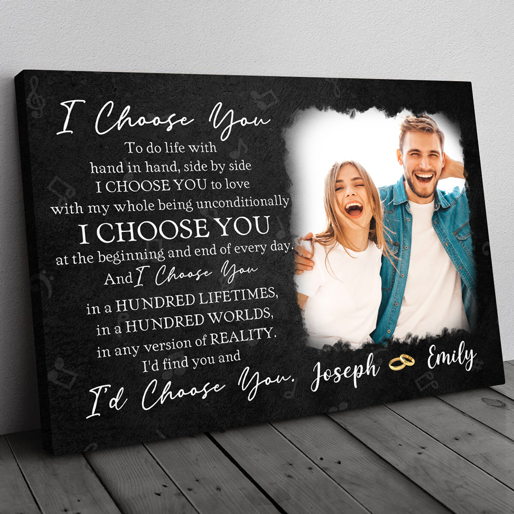 63689-Personalized I Choose You Black Canvas 2 Gift For Her For Him H0