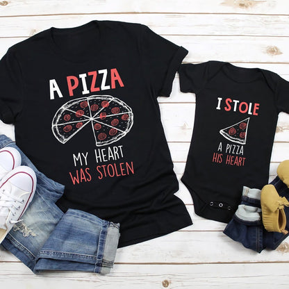 Daddy and Me A Pizza My Heart Was Stolen Matching TShirt And Onesie