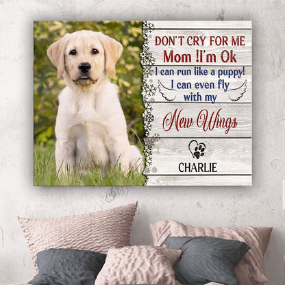 Personalized Memorial Dog Pet Christmas I Can Even Fly With My New Wings Photo Canvas