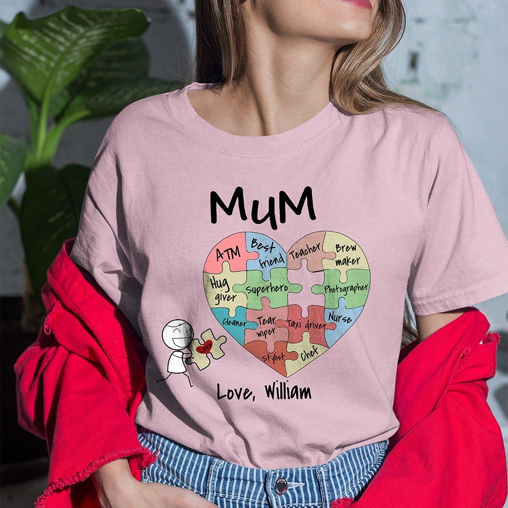 Personalized Mum Heart Shirt Funny Gift For Mum Shirt