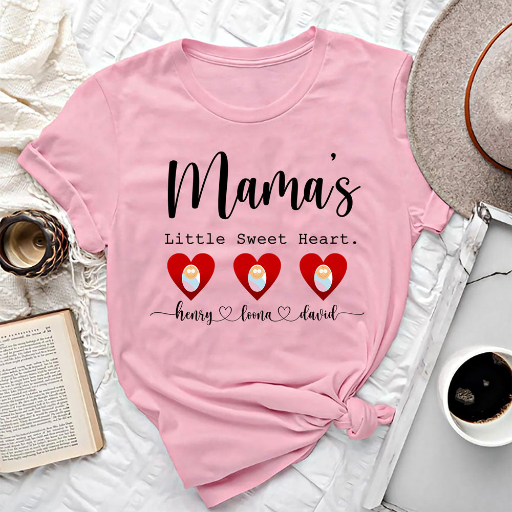 Personalized Mom Valentines Day Shirt Mama's Little Sweet Hearts, Valentines Day Gift For Mom Shirt