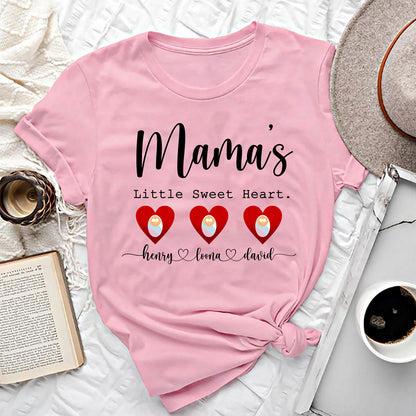Personalized Mom Valentines Day Shirt Mama's Little Sweet Hearts, Valentines Day Gift For Mom Shirt