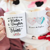 Mother And Daughter Always Connected By Heart Custom Map Personalized Mug