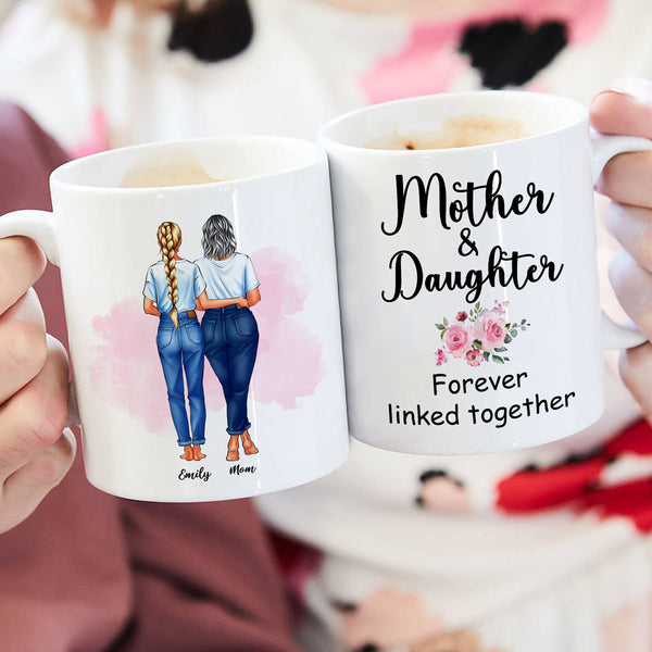 Mother & Daughters Forever Linked Together Mug - Personalized