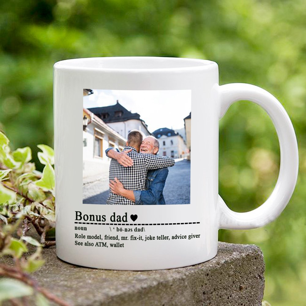 Personalized Photo Gift For Bonus Dad Definition Mug