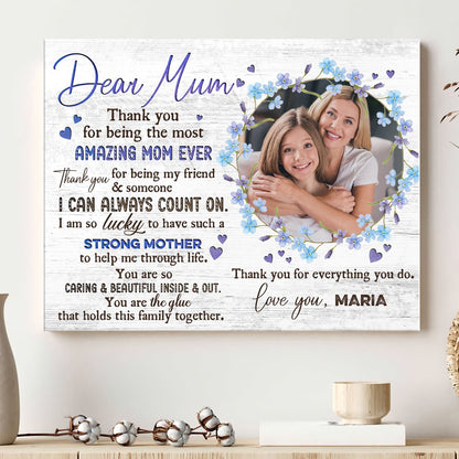 Mum And Daughter The Most Amazing Mum Ever Meaningful Personalized Canvas