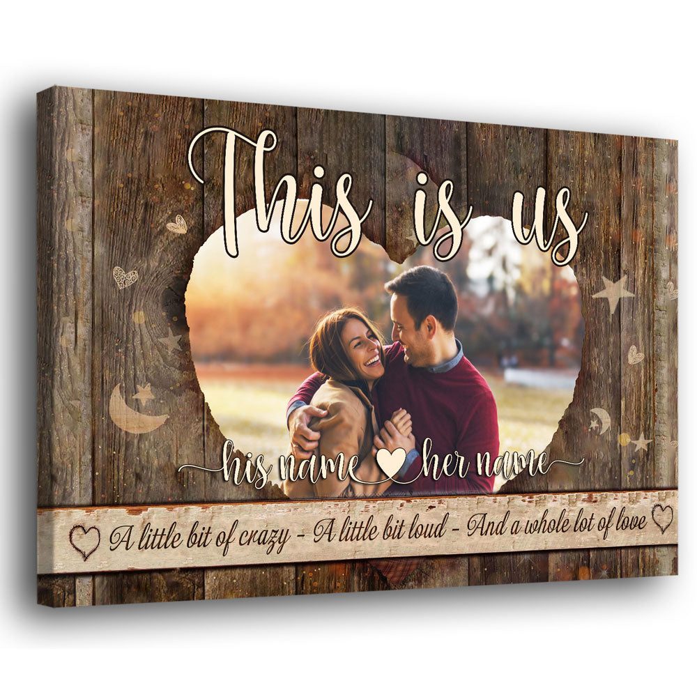 Gift For Her For Him Couple This Is Us Heart Personalized Canvas