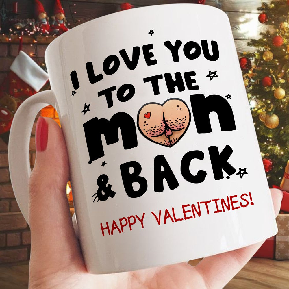 63117-Personalized Valentine's Day Gift For Boyfriend, Girlfriend I Love You To The Moon And Back Mug H0
