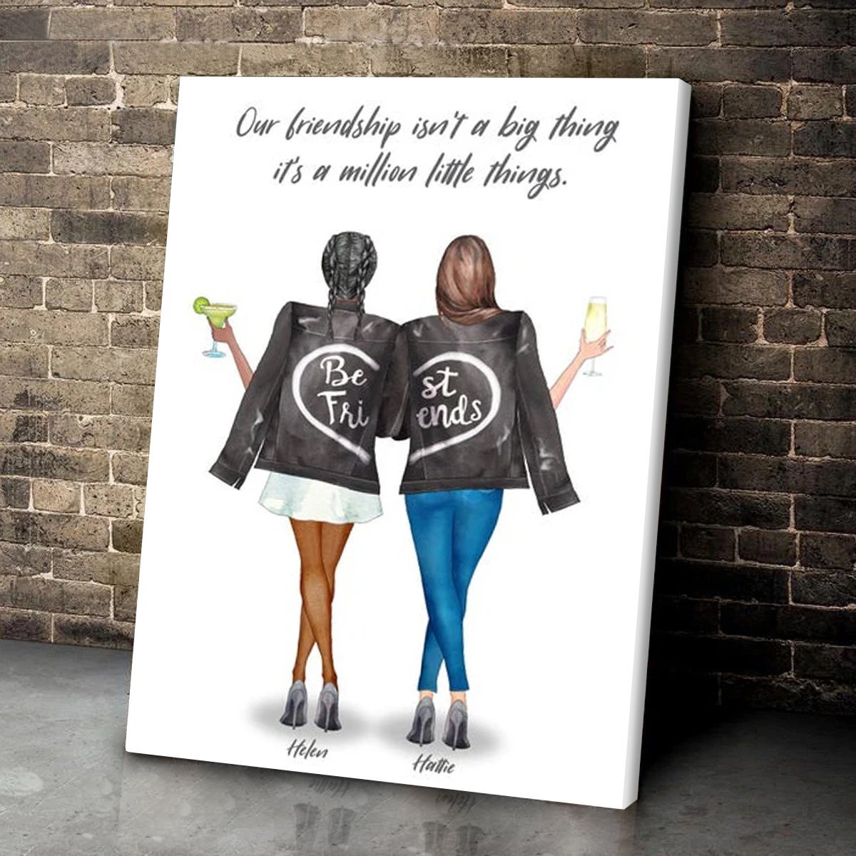Personalized best friends canvas