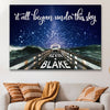 Personalized It All Began Under This Sky Canvas