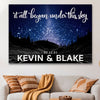 Personalized It All Began Under This Sky Canvas