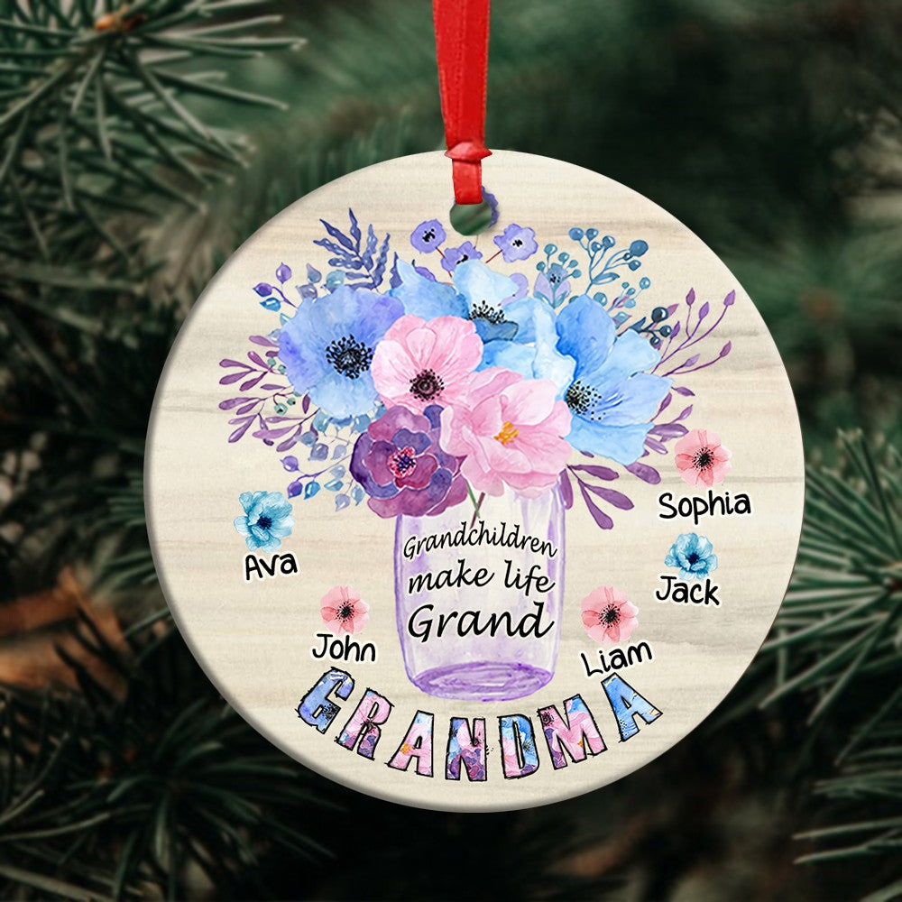 58036-Personalized Grandma Christmas Ornament, Grandma First Christmas Ornament, Custom Grandma Ornament H0