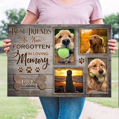 Pet Dog Cat Memorial Best Friend Personalized Canvas