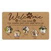 Pet Lovers Dog Cat The Human Live With Funny Personalized Doormat