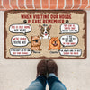 Pet Lovers Dog Cat Visiting Our House Funny Personalized Doormat