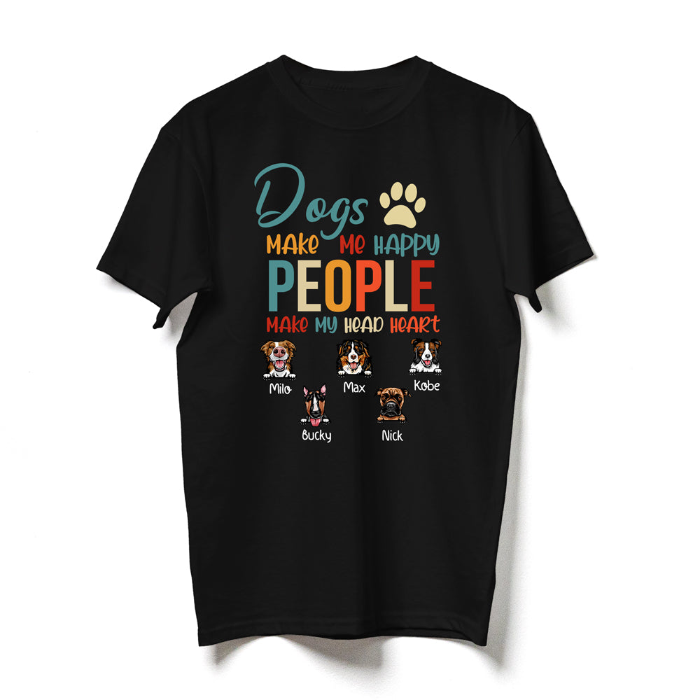 Pet Lovers Dogs Make Me Happy Personalized Shirt