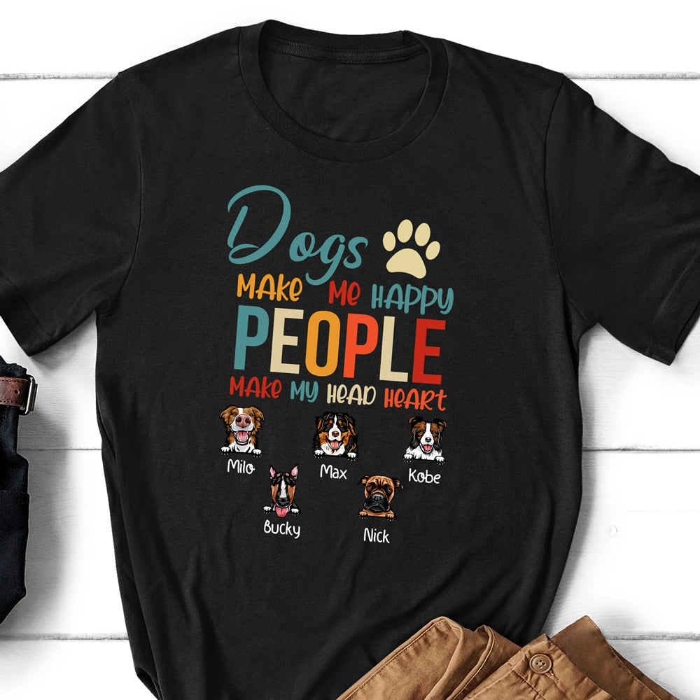 Pet Lovers Dogs Make Me Happy Personalized Shirt