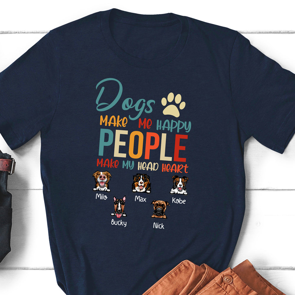 Pet Lovers Dogs Make Me Happy Personalized Shirt