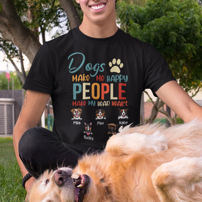 Pet Lovers Dogs Make Me Happy Personalized Shirt