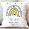 Personalized Rainbow Scandinavian birth stats pillow