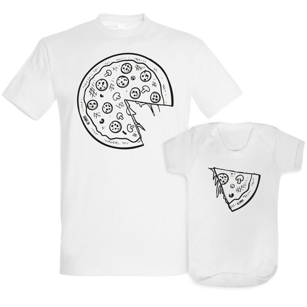Pizza And Slice Daddy And Me Matching ShirtsDad And Baby Gift