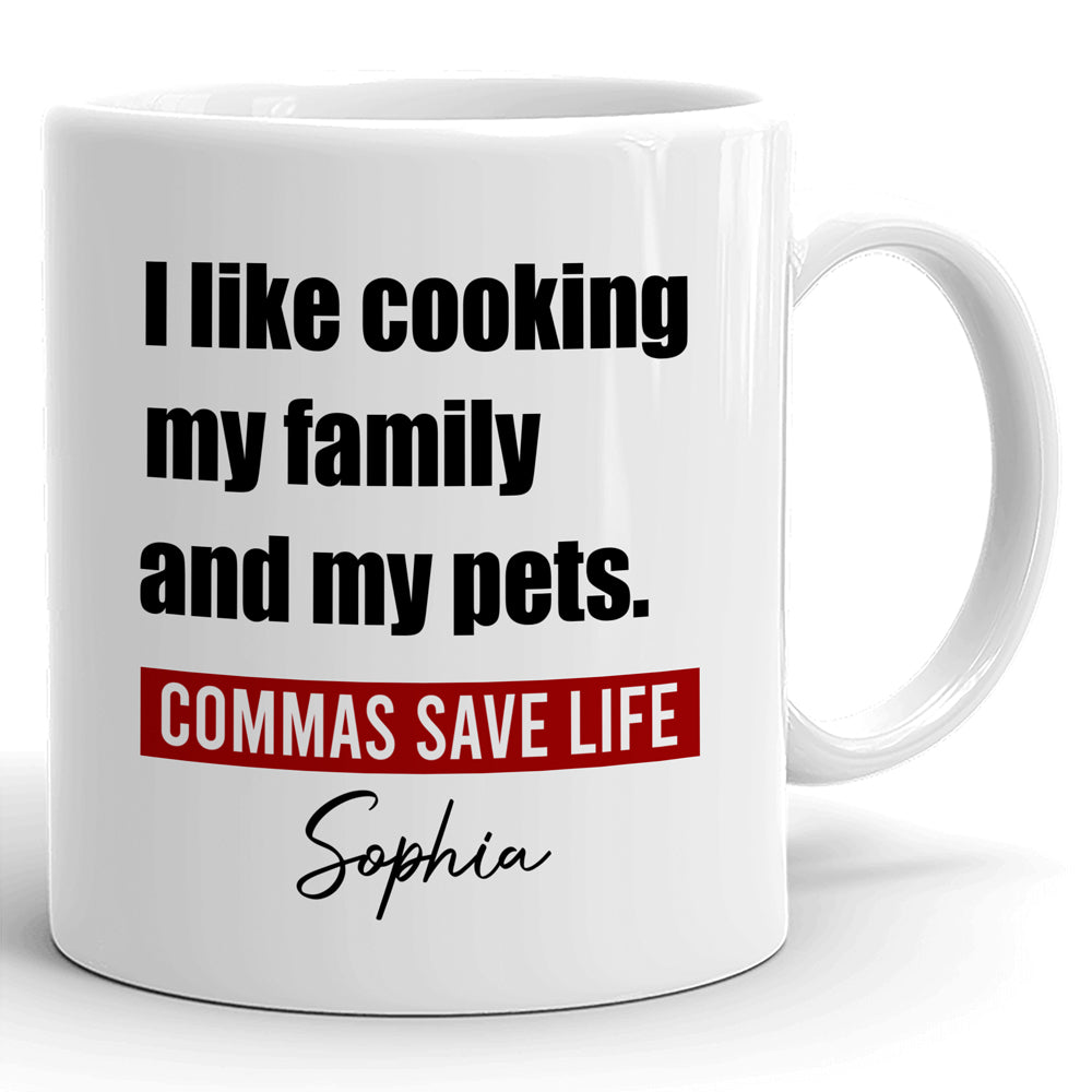 Reading Book Lovers Commas Save Life Funny Personalized Mug